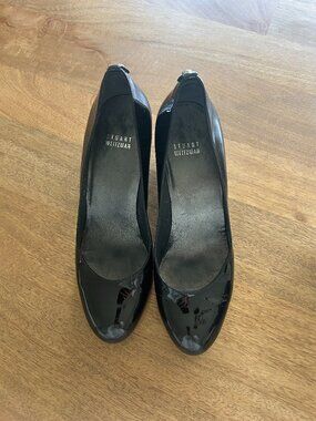 Stuart Weitzman black patent leather wedge size 9
